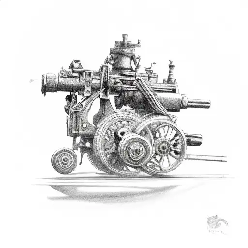 cannon tattoo design idea