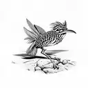 road runner in front of a Joshua tree tattoo design idea