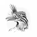 road runner in front of a Joshua tree tattoo design idea