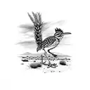 road runner in front of a Joshua tree tattoo design idea