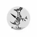 road runner in front of a Joshua tree tattoo design idea