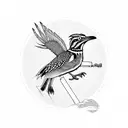 road runner in front of a Joshua tree tattoo design idea