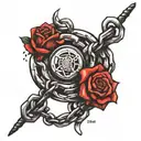 chain links broken tattoo design idea