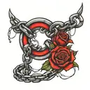 chain links broken tattoo design idea