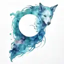 tattoo Blue energy shapeless formless round entity like soul and wisp (IO) from dota with dog ears. but without dog face tattoo design idea