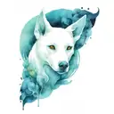 tattoo Blue energy shapeless formless round entity like soul and wisp (IO) from dota with dog ears. but without dog face tattoo design idea