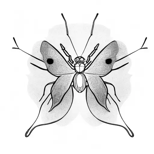 butterfly with spider legs tattoo design idea