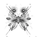 butterfly with spider legs tattoo design idea