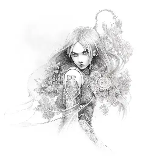 Girl wih Claymore  tattoo design idea