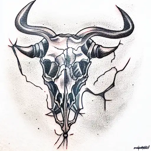 Bull Skull Tattoo Vector Images over 1300