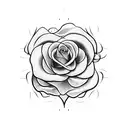 A cross intertwined with a rose vine tattoo design idea