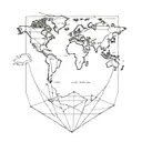 World Travel using symmetry lines tattoo design idea