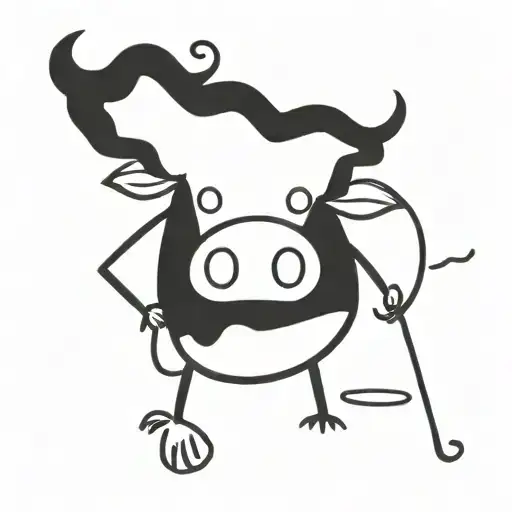 mountain pig refusing to eat fine food items  tattoo design idea