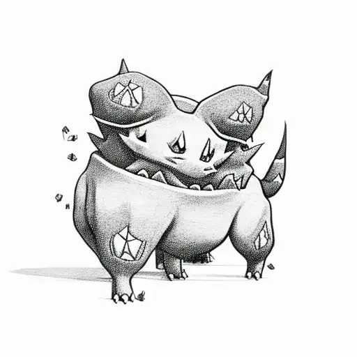 Bulbasaur with weed tattoo design idea