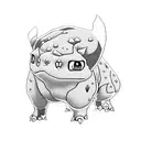 Bulbasaur with weed tattoo design idea