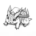 Bulbasaur with weed tattoo design idea