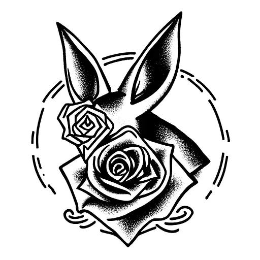 Anubis holding a rose tattoo design idea