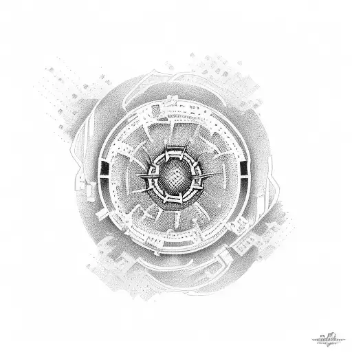 uranium atom tattoo design idea