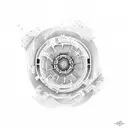 uranium atom tattoo design idea