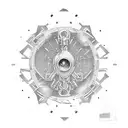 uranium atom tattoo design idea