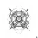 uranium atom tattoo design idea