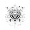 atom tattoo design idea