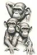 3 wise monkeys tattoo design idea