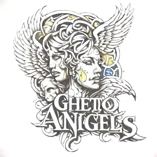 ghetto angels" words tattoo design idea