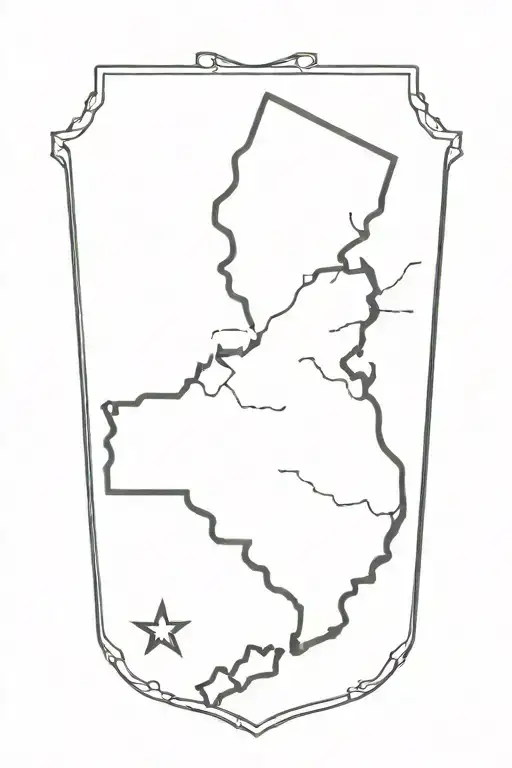 new Jersey state outline tattoo design idea