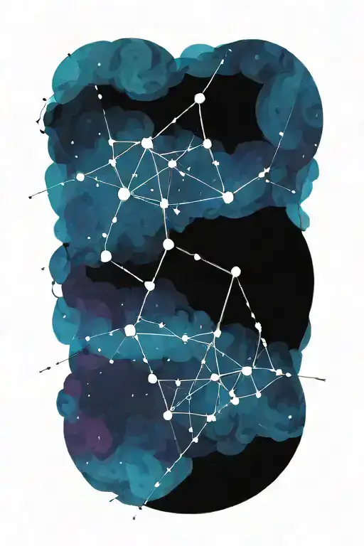 Taurus and Sagittarius constellation intertwined tattoo design idea