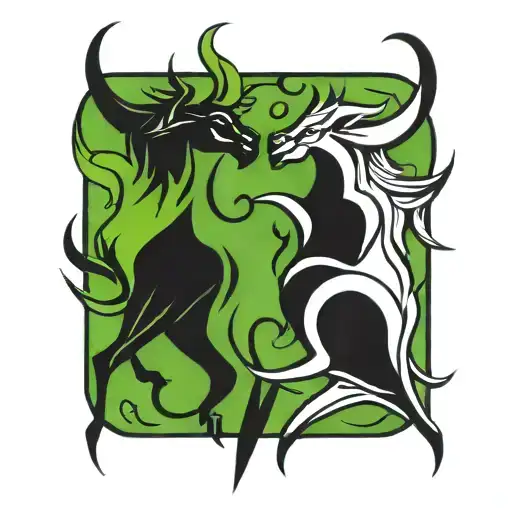 taurus protecting Sagittarius tattoo design idea