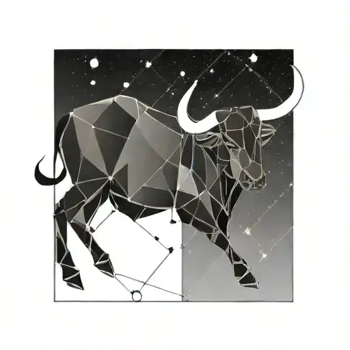 taurus protecting Sagittarius constellation intertwined tattoo design idea