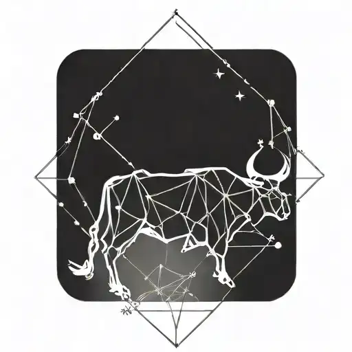 taurus protecting Sagittarius constellation intertwined tattoo design idea