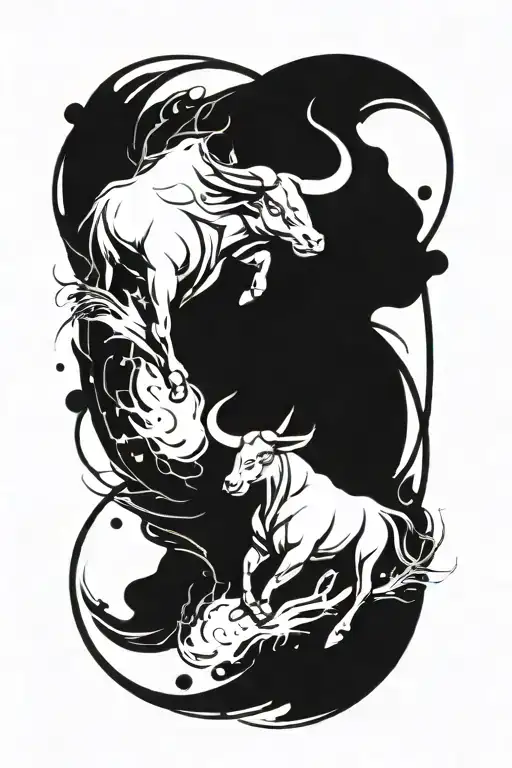 Taurus and Sagittarius tattoo design idea
