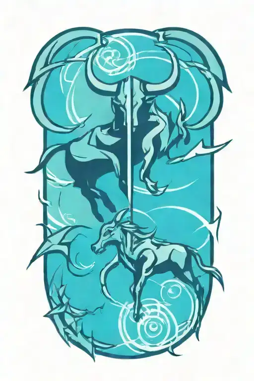 taurus and sagittarius tattoo design idea