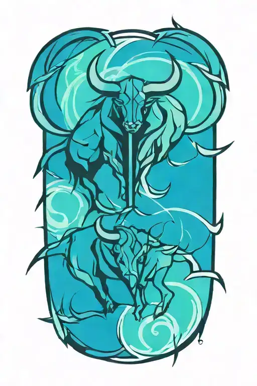 taurus and sagittarius tattoo design idea