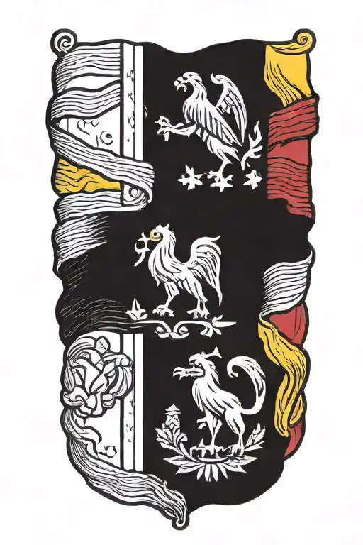 Colombian flag colors tattoo design idea