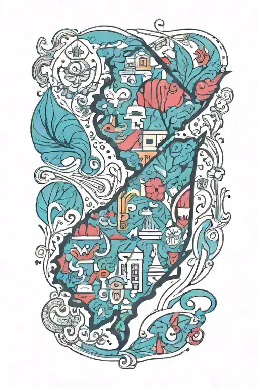 new Jersey state outline tattoo design idea