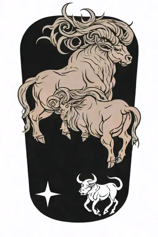 taurus and sagittarius zodiac sign tattoo design idea