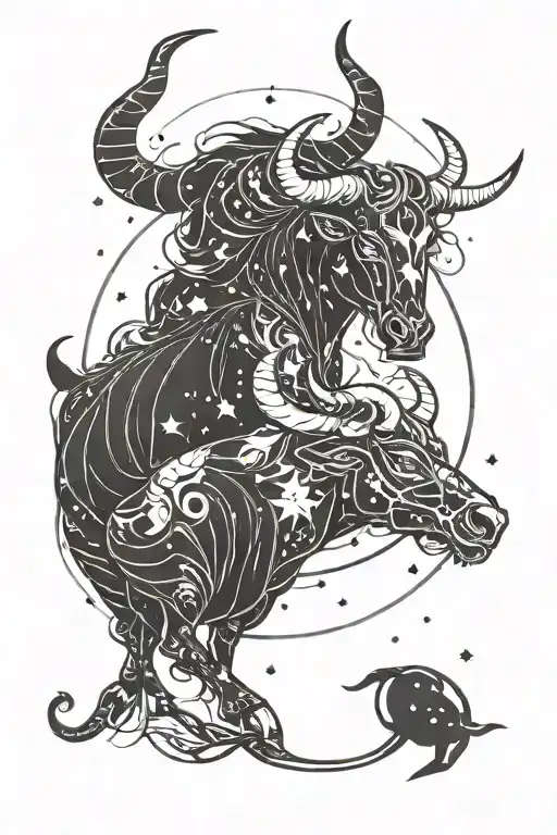 Taurus and Sagittarius constellation tattoo design idea