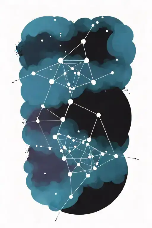 Taurus and Sagittarius constellation intertwined tattoo design idea