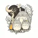Totoro sibling tattoo basic tattoo design idea