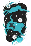 Taurus and Sagittarius constellation no background  tattoo design idea