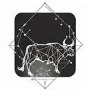 taurus protecting Sagittarius constellation intertwined tattoo design idea