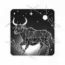 taurus protecting Sagittarius constellation intertwined tattoo design idea