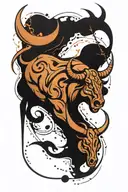 taurus and sagittarius zodiac sign incorporated tattoo design idea