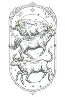 Taurus and Sagittarius constellation tattoo design idea