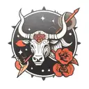 Taurus Sagittarius arrow tattoo design idea