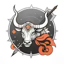 Taurus Sagittarius arrow tattoo design idea