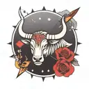 Taurus Sagittarius arrow tattoo design idea